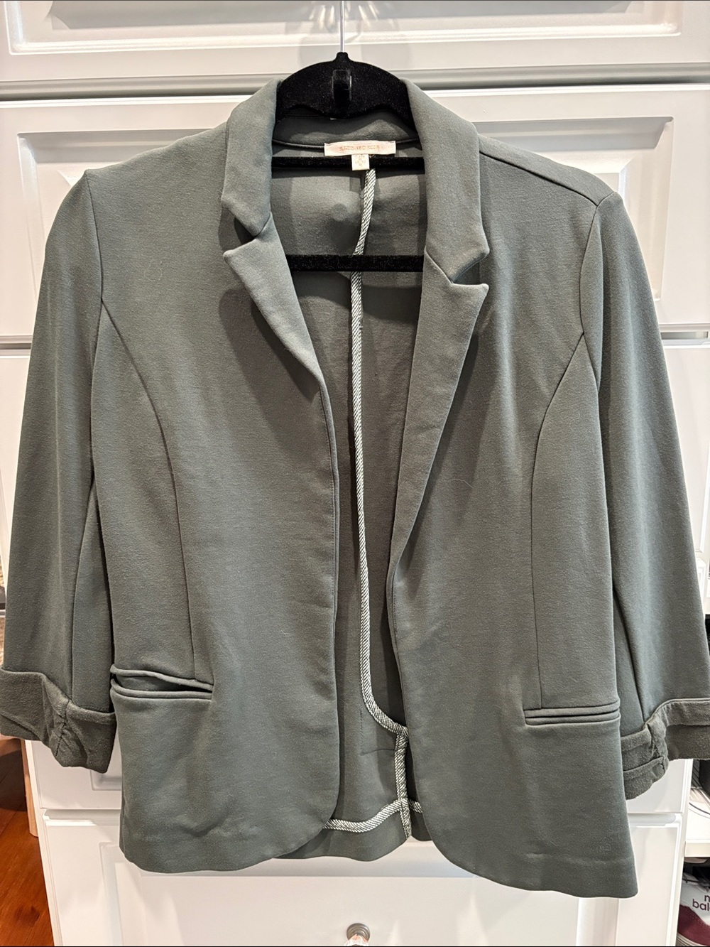 Skies Are Blue Open-Front Blazer in Sage
